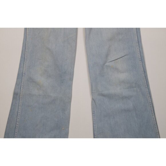 Vintage 70s Hang Ten Surfing Mens 32x32 Distressed Bell Bottoms Denim Jeans Blue - Picture 3 of 16